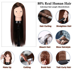 Beauty Star mannequin head practicing hair styling for at home braiding tutorials.
