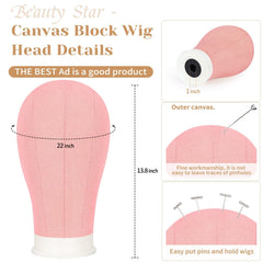 Beauty Star wig head kit with canvas foam inside supports professional wig work.