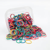 Beauty Town hair tie rubber bands 500pcs bulk pack shown for gentle daily wear without hair breakage.