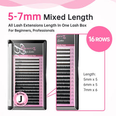 Beauty7 lower-eye lashes tray shows mixed lengths for natural-looking extensions and quick fittings