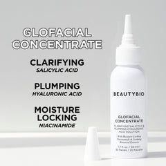 BeautyBio GLOfacial botanical complex with green tea and cica for vitality