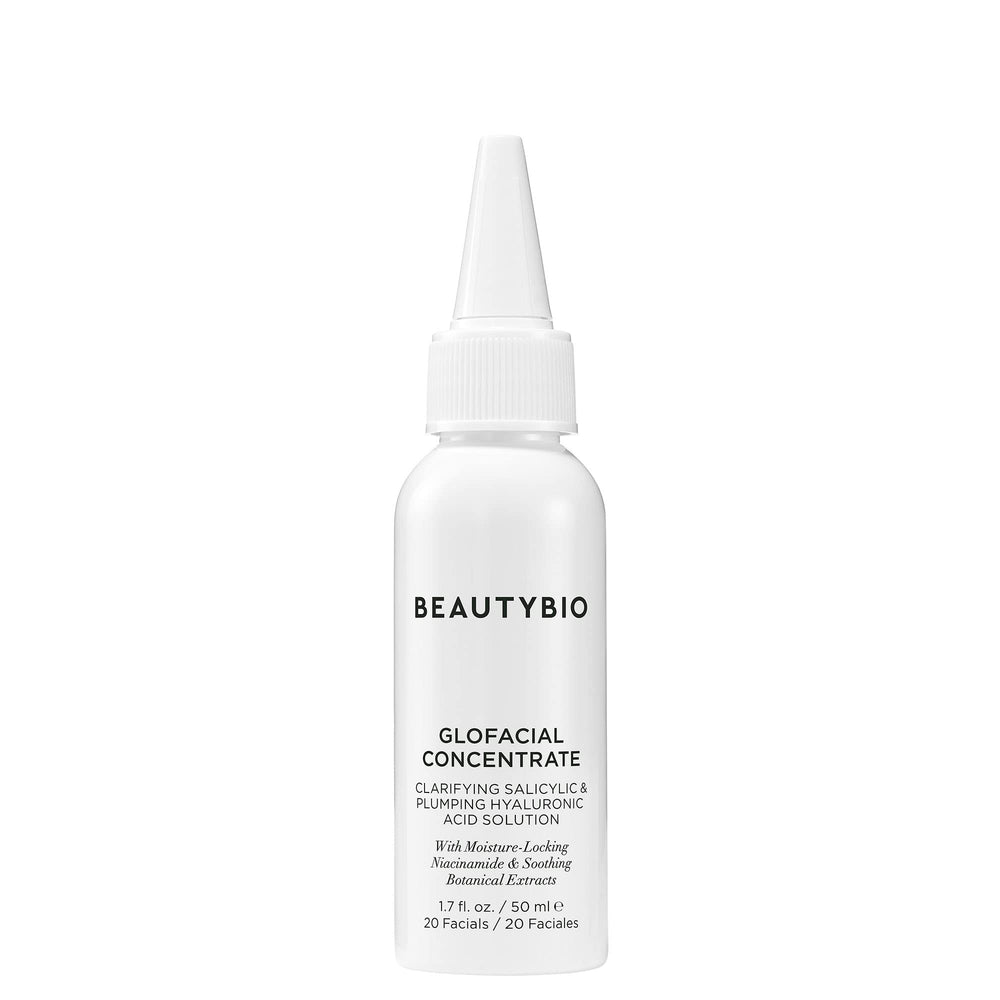 BeautyBio GLOfacial blue LED tool closeup for pore clarifying and radiant skin
