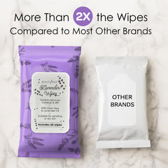 BeautyFrizz Lavender Face Wipes back shows 60-count packaging.