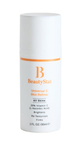 BeautyStat Universal C Skin Refiner bottle closeup promotes radiant skin