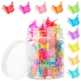 BEBEEPOO sparkly mini butterfly clips in glitter colors for vibrant hairstyles.