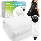 BECALIN massage table warmer pad setup demonstrates even heat for client comfort.