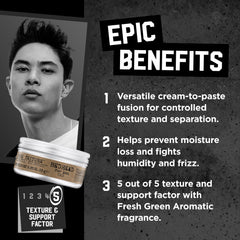 Bed Head Pure Texture Molding Paste on dry hair for natural finish with hold.