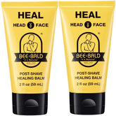 Bee Bald Heal aftershave pack shot highlighting post-shave relief for irritated skin.