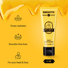 Bee Bald SMOOTH packaging showing two tubes for head and face care