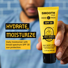 Bee Bald SMOOTH PLUS with honey and bee pollen ingredients for nourishing head skin.