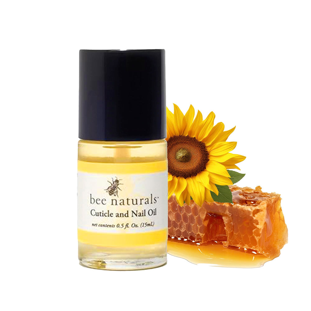 Bee Naturals Nail & Cuticle Oil bottle with rich avocado and castor oils