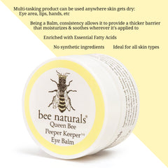 Peeper Keeper eye balm application scene dampens dark circles with caffeine-inspired refresh.