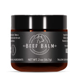 Beef Balm closeup of vanilla jar showing creamy texture and vanilla scent