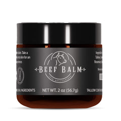 Beef Balm closeup of vanilla jar showing creamy texture and vanilla scent