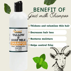 Beef Tallow Goat Milk Shampoo foam demonstrates rich lather for deep cleansing.