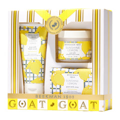 Beekman 1802 Best of the Zest lemon bar soap cleanses gently with a soothing citrus aroma.