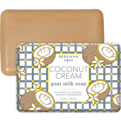 Beekman 1802 coconut-cream-goat-milk-soap-bar cleanses gently with nourishing goat milk