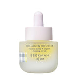 Beekman 1802 collagen booster serum bottle with fragrance-free formula for sensitive skin.