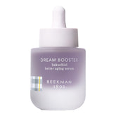 Beekman 1802 Dream Booster serum bottle shows fragrance-free hydration for sensitive skin