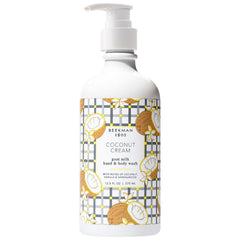 Beekman 1802 goat milk hand wash coconut cream bottle with pump for gentle cleansing and sensitive skin hydration