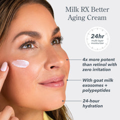 Beekman 1802 Milk RX label close-up highlighting fragrance-free, clean formulation