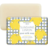 Beekman 1802 Sunshine Lemon goat milk soap bar, unwrapped, creamy lather for sensitive skin