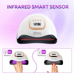 BEENLE 380W UV LED Nail Lamp side view showing compact profile for storage