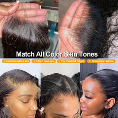 Beeos 5x5 lace closure bleached small knot hairline image highlights realistic hairline and reduced knot visibility.