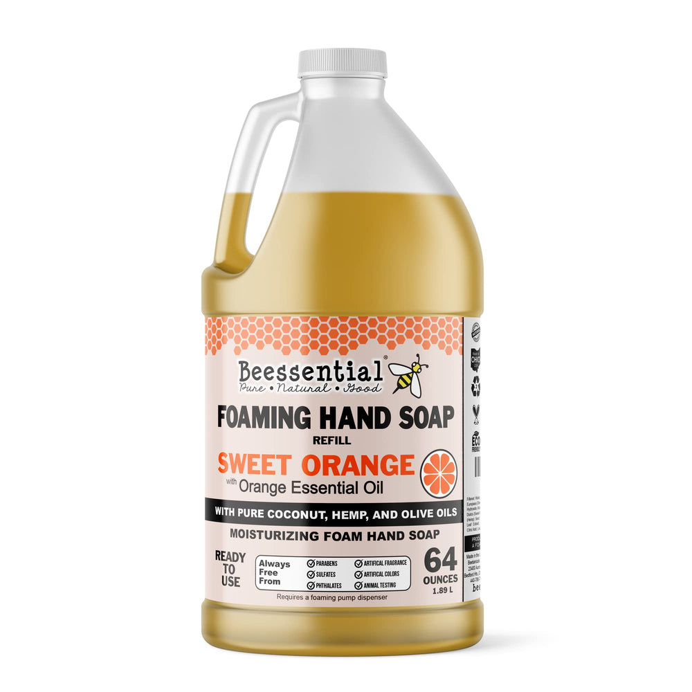 Beessential orange foaming hand soap refill pour for quick kitchen handwashing