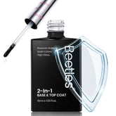 Beetles 2in1 base top coat bottle closeup showing smooth base and shine