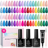 Beetles 42-piece set packaging displays wide color range for easy color selection