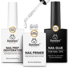 Beetles 3Pcs Gel Nail Glue Kit application for easy nail tips and extensions