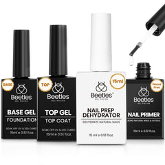Beetles 4Pcs gel prep set box with base and top coats for salon-grade shine