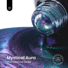 Beetles Blue Cat Eye Gel Polish magnet demo illustrates shifting aurora