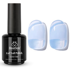 Beetles Blueberry Milk bottle 15ml shows creamy jelly shade for easy at-home manicure