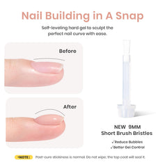 Beetles Builder Gel 9mm short brush close-up for precise application