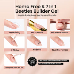 Beetles Builder Gel Amber Embrace glitter shade close-up for glam nails