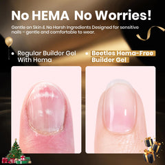 Beetles Builder Gel apex-building in action for stronger nail structure.