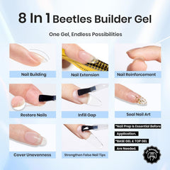 Beetles Builder Gel hands applying gel for durable nails in use