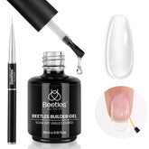 Beetles Builder Gel Kit with clear gel and brush for precise at-home nails.