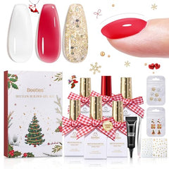Beetles Builder Gel Kit Enchanted Night white red gold gels for apex-building at home