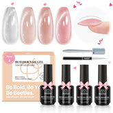 Beetles Builder Gel Kit Star Cascade colors for durable cat-eye effects.