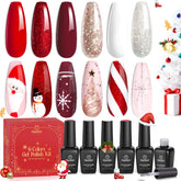 Beetles Candy Cane gel nail polish set — six festive colors for holiday nails.