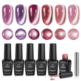 Beetles Cat Eye Gel Polish Kit rose collection bottle close-up showing rich hues and shine