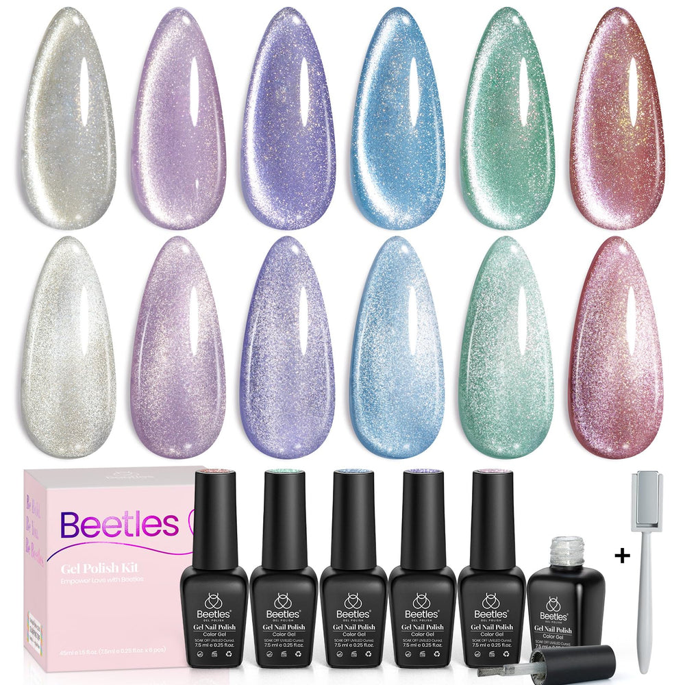 Beetles Cat Eye Gel Polish magnet demonstrating adjustable magnetic effect for chic nails.
