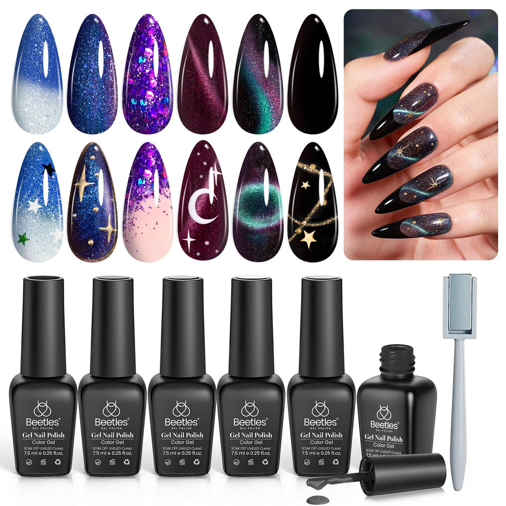 Beetles Cat Eye Milky Way magnet effect creates long-lasting shimmering galactic nails.