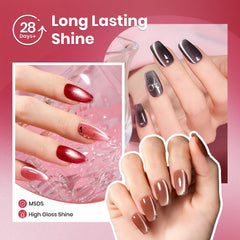 Beetles Cat Eye Gel Polish Ceramic Finish delivers smooth texture and reflective shine