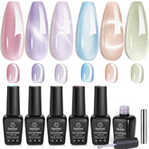 Beetles Cat Eye pink-glass nail polish for DIY manicure