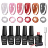 Beetles Cat Eye Gel Polish Porcelain Glow Collection showing silky ceramic finish and long-lasting gloss