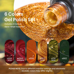 Beetles Cat Eye Gel Nail Polish Set olive-green swatch for autumn-ready nails.